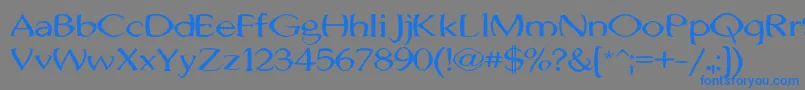 Czcionka JhunwestConvex – niebieskie czcionki na szarym tle