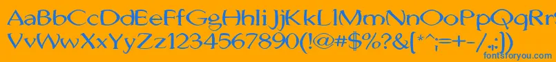 Шрифт JhunwestConvex – синие шрифты на оранжевом фоне