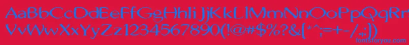 フォントJhunwestConvex – 赤い背景に青い文字