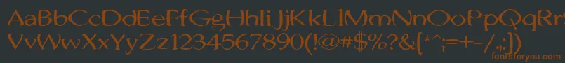 Шрифт JhunwestConvex – коричневые шрифты на чёрном фоне
