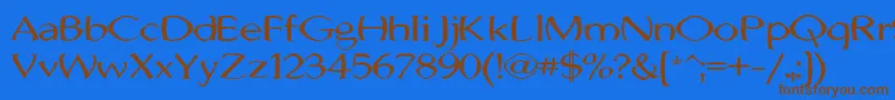 JhunwestConvex-Schriftart – Braune Schriften auf blauem Hintergrund
