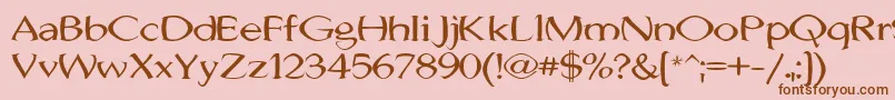 JhunwestConvex-Schriftart – Braune Schriften auf rosa Hintergrund
