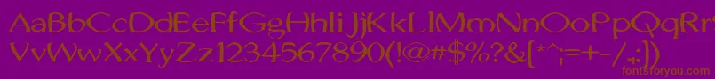 JhunwestConvex Font – Brown Fonts on Purple Background