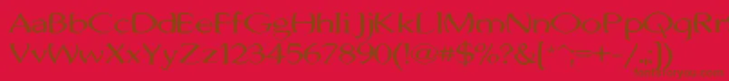 JhunwestConvex-Schriftart – Braune Schriften auf rotem Hintergrund
