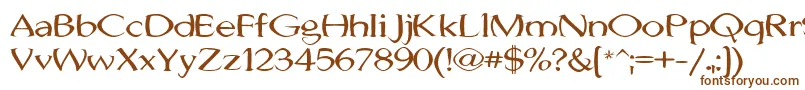 JhunwestConvex-Schriftart – Braune Schriften auf weißem Hintergrund