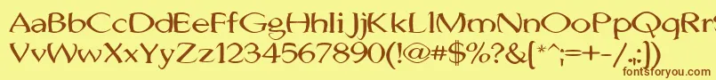 Czcionka JhunwestConvex – brązowe czcionki na żółtym tle