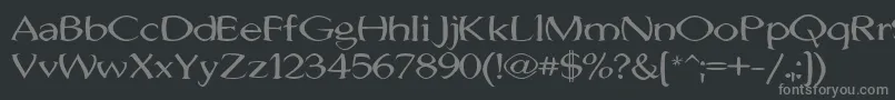 フォントJhunwestConvex – 黒い背景に灰色の文字