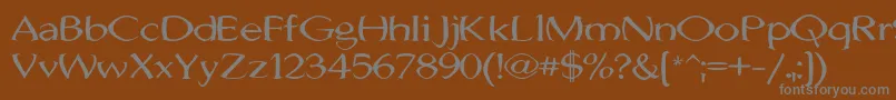 JhunwestConvex-Schriftart – Graue Schriften auf braunem Hintergrund