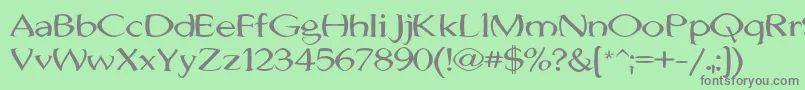 JhunwestConvex-fontti – harmaat kirjasimet vihreällä taustalla