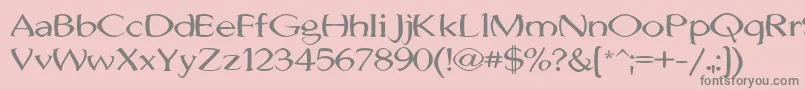 フォントJhunwestConvex – ピンクの背景に灰色の文字