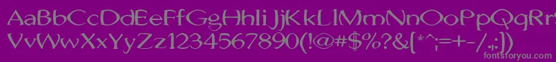 JhunwestConvex-fontti – harmaat kirjasimet violetilla taustalla