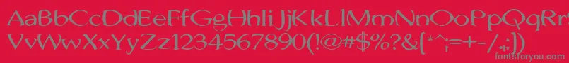 JhunwestConvex-fontti – harmaat kirjasimet punaisella taustalla