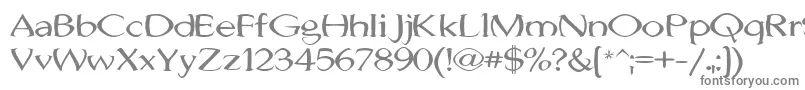 フォントJhunwestConvex – 白い背景に灰色の文字