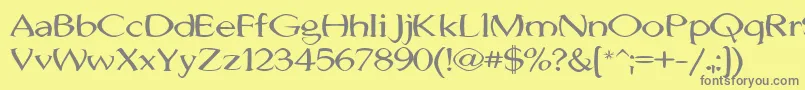 JhunwestConvex-Schriftart – Graue Schriften auf gelbem Hintergrund