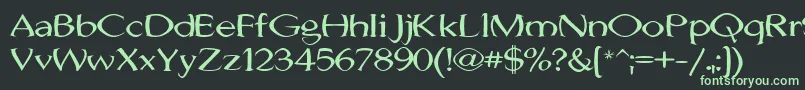 JhunwestConvex-Schriftart – Grüne Schriften auf schwarzem Hintergrund