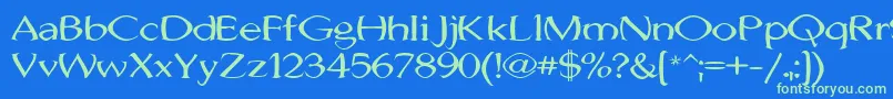 JhunwestConvex-fontti – vihreät fontit sinisellä taustalla