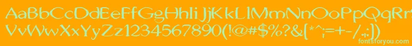 JhunwestConvex-Schriftart – Grüne Schriften auf orangefarbenem Hintergrund