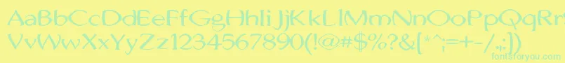 Police JhunwestConvex – polices vertes sur fond jaune