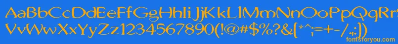 JhunwestConvex-Schriftart – Orangefarbene Schriften auf blauem Hintergrund
