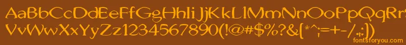 Czcionka JhunwestConvex – pomarańczowe czcionki na brązowym tle