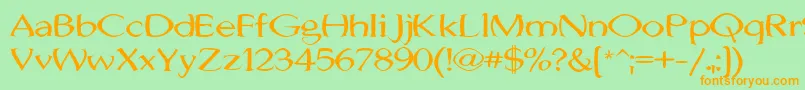 JhunwestConvex Font – Orange Fonts on Green Background