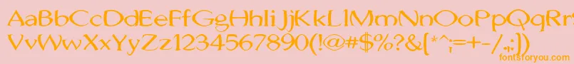 Czcionka JhunwestConvex – pomarańczowe czcionki na różowym tle