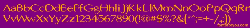 JhunwestConvex-Schriftart – Orangefarbene Schriften auf violettem Hintergrund