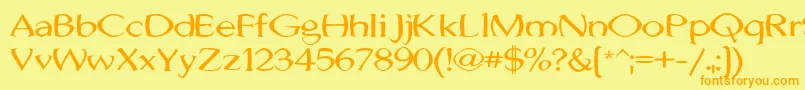 JhunwestConvex-Schriftart – Orangefarbene Schriften auf gelbem Hintergrund