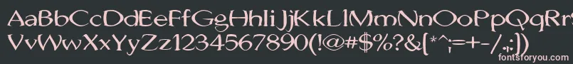 JhunwestConvex-fontti – vaaleanpunaiset fontit mustalla taustalla