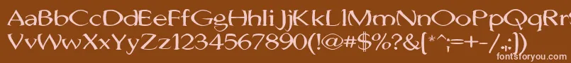 JhunwestConvex-fontti – vaaleanpunaiset fontit ruskealla taustalla