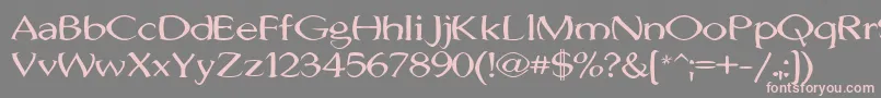 Fonte JhunwestConvex – fontes rosa em um fundo cinza