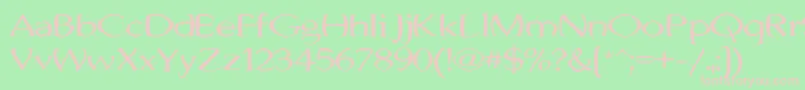 JhunwestConvex-fontti – vaaleanpunaiset fontit vihreällä taustalla