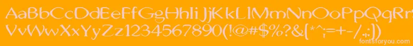 JhunwestConvex-Schriftart – Rosa Schriften auf orangefarbenem Hintergrund