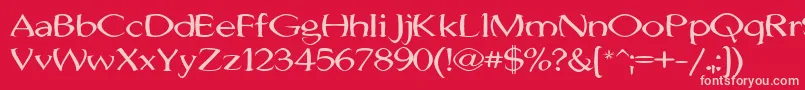 JhunwestConvex-fontti – vaaleanpunaiset fontit punaisella taustalla