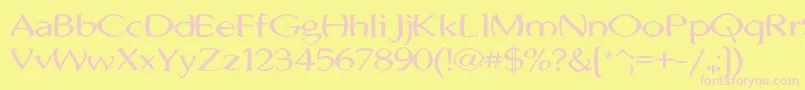 JhunwestConvex-fontti – vaaleanpunaiset fontit keltaisella taustalla