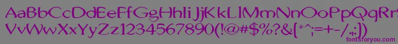 Шрифт JhunwestConvex – фиолетовые шрифты на сером фоне