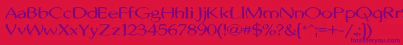 Fonte JhunwestConvex – fontes roxas em um fundo vermelho