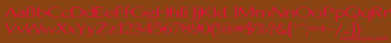 JhunwestConvex-fontti – punaiset fontit ruskealla taustalla