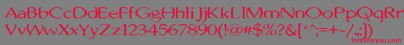 Шрифт JhunwestConvex – красные шрифты на сером фоне