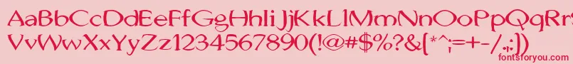 フォントJhunwestConvex – ピンクの背景に赤い文字