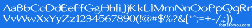 フォントJhunwestConvex – 青い背景に白い文字