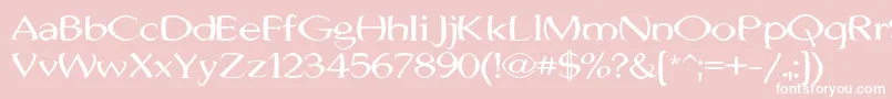 Czcionka JhunwestConvex – białe czcionki na różowym tle