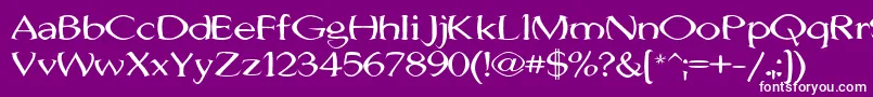 フォントJhunwestConvex – 紫の背景に白い文字