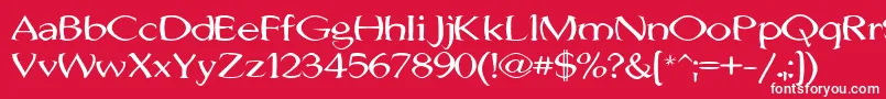 Fonte JhunwestConvex – fontes brancas em um fundo vermelho