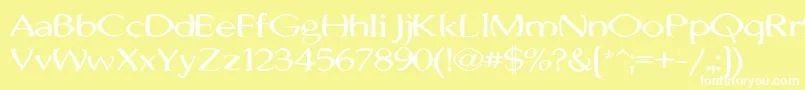 JhunwestConvex-Schriftart – Weiße Schriften auf gelbem Hintergrund