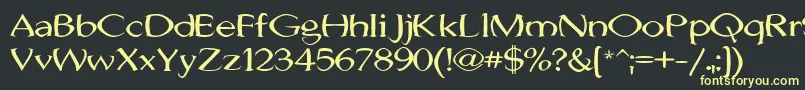 JhunwestConvex-Schriftart – Gelbe Schriften auf schwarzem Hintergrund