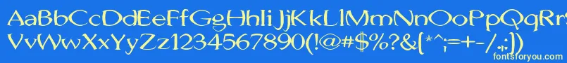 Czcionka JhunwestConvex – żółte czcionki na niebieskim tle