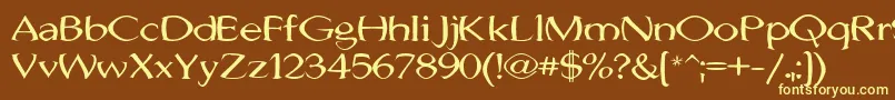 JhunwestConvex Font – Yellow Fonts on Brown Background