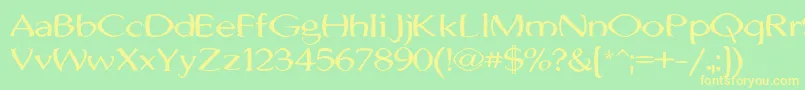 JhunwestConvex-Schriftart – Gelbe Schriften auf grünem Hintergrund