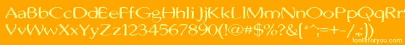 JhunwestConvex-Schriftart – Gelbe Schriften auf orangefarbenem Hintergrund